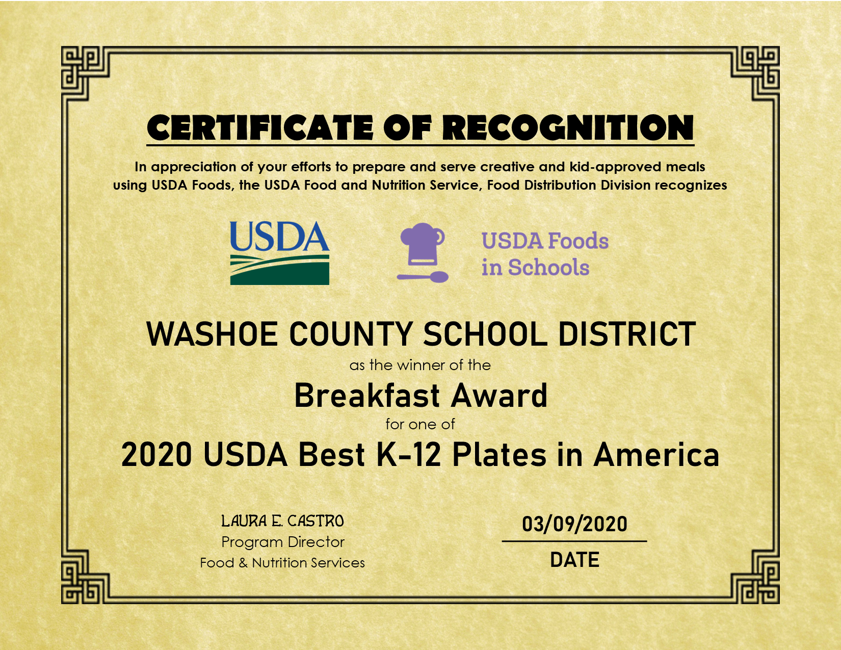 USDA Award 2020